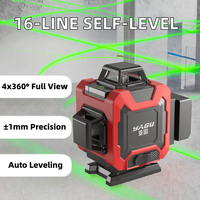 Laser Level Tripod Garis Silang Hijau 16 Garis Self-Leveling Akurasi 1mm 4x3604D dengan Remote dan Kotak Penyimpanan Tahan Lama untuk Konstruksi dan Rumah