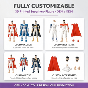 Cape <span class=keywords><strong>Commander</strong></span> FDM Figurine d'<span class=keywords><strong>action</strong></span> entièrement articulée imprimée en 3D, jouet de bureau de collection héros, vente en gros OEM ODM - Product Image 2