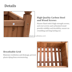 Grande boîte de jardinière <span class=keywords><strong>en</strong></span> bois autoportante 2 <span class=keywords><strong>en</strong></span> 1, lit de jardin extérieur <span class=keywords><strong>en</strong></span> bois de <span class=keywords><strong>sapin</strong></span> surélevé avec treillis - Product Image 4