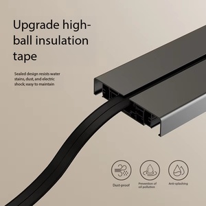 Stopkontak Rel Kabel Terpasang yang Dapat Dipindahkan IP44 Paduan Aluminium Abu-abu Rel Kombinasi Bebas Dapat Dilepas Multi Outlet Strip Colokan USB-A USB-C - Product Image 4