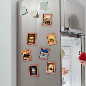 Cornice in Legno con Tema Architettonico Musulmano <span class=keywords><strong>della</strong></span> Kaaba 3D per Eid Al-Fitr, Magnete per Frigorifero, Poster in Legno per Festività - Product Image 2