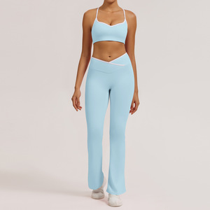 Ensemble de survêtement pour femme, style décontracté, extensible, personnalisable, avec logo plissé, contrôle du corps, motif camouflage, débardeurs, vêtements de sport, coupe-vent et pantalon - Product Image 2