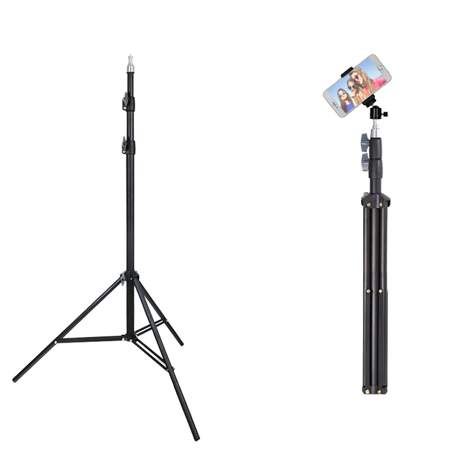 Professional Lightweight Metal Folding Tripod Adjustable Ring Light for Mobile Phone Photography Photographic Lighting Stand