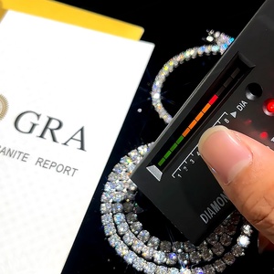 Bracelet tennis en moissanite original en gros pour femmes, largeur 5 mm, argent 925. Bracelet avec pendentif en diamant moissanite certifié - Product Image 2