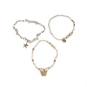 Fashion <b>Beaded</b> <b>Bracelets</b> Set 316L Stainless Steel PVD <b>Gold</b> Plating Sustainable Resistant Jewelry for Women - Product Image 2