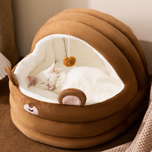 Múltiples tamaños para todas las estaciones invierno mantener caliente gato perro cama casa semicerrada suministros para mascotas al por mayor - Product Image 3