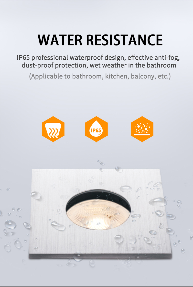 IP65 Black White Bathroom Ceiling Spotlights AC 220 - 240V Cri90 RoHS Approved
