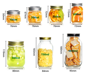 <strong>Wholesale</strong> Free Glass Food Storage <strong>Jars</strong> 8 <strong>oz</strong> 16 <strong>oz</strong> <strong>32</strong> <strong>oz</strong> 64 <strong>oz</strong> Wide Mouth <strong>Mason</strong> <strong>Jars</strong> Metal Lids Microwave Safe Large Capacity - Product Image 3