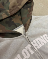 Sudadera con Capucha de Camuflaje Personalizada de Estilo Urbano, 100% Algodón, Felpa Francesa, con Parche Bordado y Cierre de Cremallera para Hombre