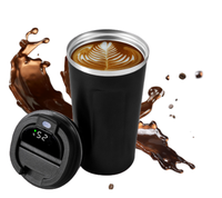Tasse à café de voyage isolée 12oz 17oz avec logo personnalisé, en acier inoxydable, thermos sous vide, gobelet à café intelligent avec température LED