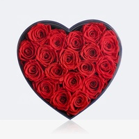 Logo Kustom Bunga Mawar Merah Abadi Tak Terbatas Selamanya, Bunga Stabil Terawetkan Berbentuk Hati untuk Hari Valentine Wisuda