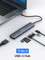 Dockteck Aluminium 7-in-1 USB-C Dockingstation Multiport-Hub 4K HDMI 100W PD-Ladung für MacBook Laptop Tablet