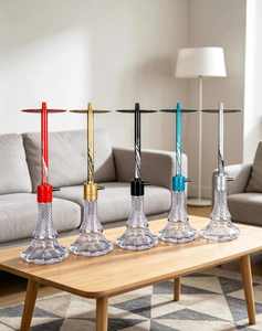 Portable Glass <b>Hookah</b> Mini Water <b>Pipe</b> Aluminum Alloy Stem Clear Base Tobacco Smoking Accessory - Product Image 6