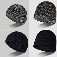 Casquette d'hiver tricotée texturée à revers, coupe-vent, 100 % acrylique, unisexe, pour le camping et les activités de plein air, usage quotidien – Nouvelle collection en promotion