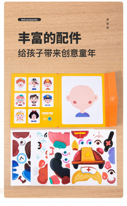 Vente en gros de puzzles éducatifs amusants pour enfants, jeux de puzzle Montessori pour enfants, <span class=keywords><strong>expression</strong></span> créative, puzzle de changement de visage, livre de jeux - Product Image 6