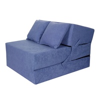 Canapé-lit pliable confortable en tissu rembourré avec tête de lit/coussins pour salon, hôtel, chambre à coucher