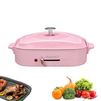 Poêle à frire électrique multifonctions, 150 w, avec grille, Surface antiadhésive et poignées tactiles