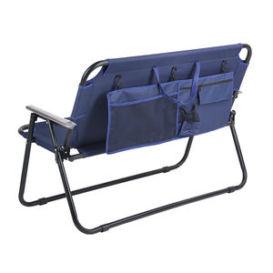 Chaise longue de plage pliable en acier pour deux personnes, best-seller, personnalisable, portable, pour le camping - Product Image 2