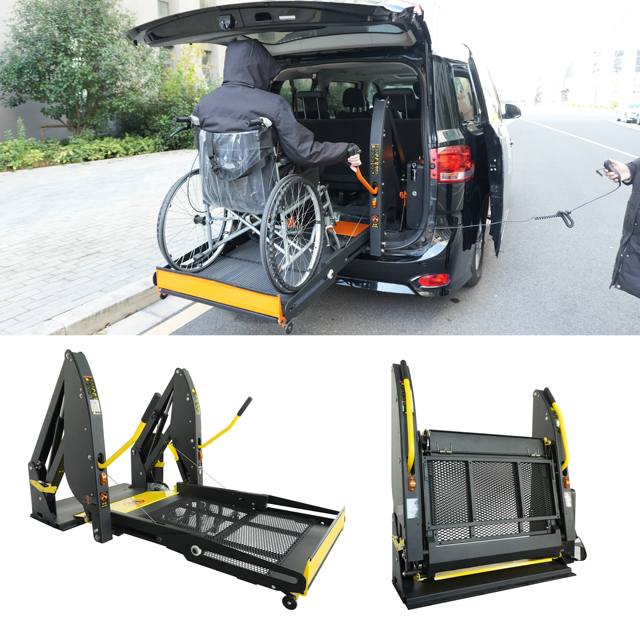 New Electric Hydraulic Aluminum Armrest Wheelchair Lift Van Universal Condition Foldable Cassette Mini