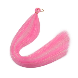 Capelli Sintetici Tinti da 26 Pollici, 100g, <span class=keywords><strong>con</strong></span> Tinsel Luccicante, Colorati, a Trama <span class=keywords><strong>Singola</strong></span>, Estensioni per Trecce alla Moda - Product Image 3