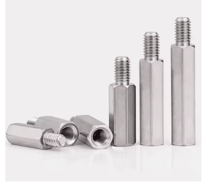 เสาหัวเดียวทำจากทองเหลืองเกลียวทรงหกเหลี่ยมระบบการวัดตัวหนีบตัวผู้ตัวเมียปรับแต่ง304 SS - Product Image 6