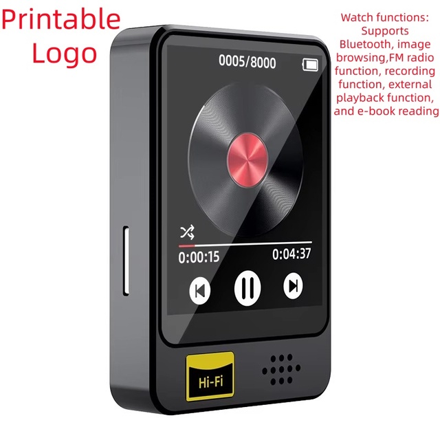Factory HiFi MP3 Player BT 5.2 Built-in Speaker FM Radio E-book Video Recorder Support 128GB TF Card Portable Music Player