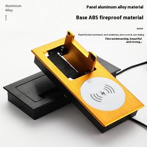 Plaque de recouvrement de trou de câble de <span class=keywords><strong>meuble</strong></span> <span class=keywords><strong>TV</strong></span> de bureau Boîte de câble tampon d'amortissement avec chargement sans <span class=keywords><strong>fil</strong></span> Boîte de câble de bureau rectangulaire - Product Image 3