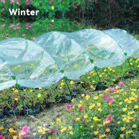 Kit complet de serre tunnel de jardin moderne et écologique petits cerceaux couverture de plante tissu support piquets pression Nature