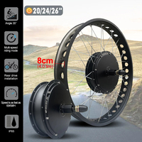 Kit de conversion de vélo électrique 48V 2000W 20 24 26 pouces 4.0 pneu moyeu de roue arrière moteur décrochage 190mm pour Ebike Fat Tire Motor Kit