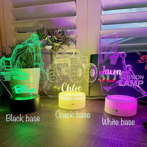 ไฟ LED 3 มิติ สำหรับขายส่ง โคมไฟอะคริลิคทันสมัยสำหรับคริสต์มาส 4 วัตต์ ตกแต่งห้องเด็ก ห้องนอน ภาพลวงตา 3 มิติ อนิเมะ โคมไฟตั้งโต๊ะเก๋ไก๋ - Product Image 5