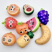 Jouet anti-stress créatif en PU à rebond lent, en forme de fruit de dessin animé, à presser et décompresser, vente en gros directe d'usine
