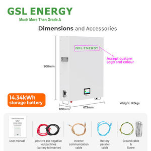 Batería Powerwall GSL ENERGY de 48V, 14.34kwh, 5kwh, 10kwh, Baterías de Iones de Litio Lifepo4 Híbridas de Montaje en Pared para Almacenamiento de Energía en el Hogar - Product Image 5