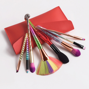 ชุดแปรงแต่งหน้าสังเคราะห์กลิตเตอร์สีชมพูคุณภาพสูงจำนวน8ชิ้น - Product Image 2