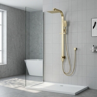 Ensemble douche thermostatique Robinet de baignoire Hot Cold Bathroom Tap with Handheld Shower Kit Exposed Faucet Bathroom