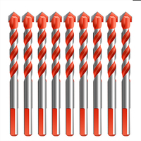 Forets hélicoïdaux à tige triangulaire en carbure, 3-12 mm, pour percer le marbre, la céramique, le verre, les carreaux et le béton