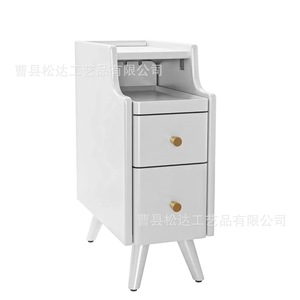 <b>Small</b> bedside table, white ultra-narrow side table, <b>small</b> bedroom bedside storage rack, Nordic minimalist style storage <b>cabinet</b> - Product Image 3