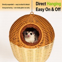 Lit suspendu en rotin tressé à la main pour petauhers, rats de compagnie, écureuils, écureuils volants, perroquets - Ouverture facile et sûre, nettoyage facile