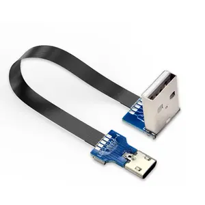 Individuelles Standard-USB männlich nach unten biegen zu Micro-USB weiblich Adapterkabel Ellenbogen-Ladung Daten-PCB flexibles Kabel A1 zu R4 Adapter