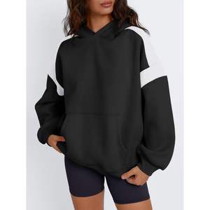 Moda 2025 otoño moda gran tamaño con capucha reina mujer Color bloque sudaderas XS Casual manga larga ropa de invierno - Product Image 2