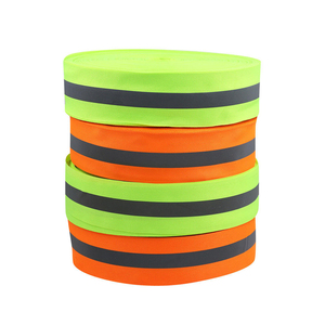 Wanxiao cam đàn hồi phản quang <span class=keywords><strong>Webbing</strong></span> ban nhạc băng TRIM Polyester vải phản quang Ribbon Strip cho an toàn công nhân mặc - Product Image 1
