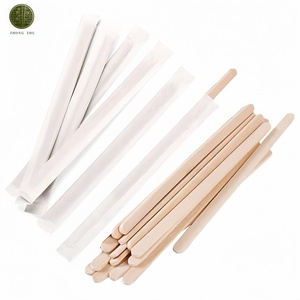 Palitos Agitadores de Café de Bambú Ecológicos Desechables Envueltos Individualmente, Forma Cuadrada Clásica, Portátiles para Café, Té y Bebidas en la Cocina - Product Image 2