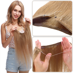 Extensions <span class=keywords><strong>de</strong></span> <span class=keywords><strong>cheveux</strong></span> naturels Calyia Wire, mèches <span class=keywords><strong>de</strong></span> <span class=keywords><strong>cheveux</strong></span> humains <span class=keywords><strong>de</strong></span> 24 pouces, 80g, lisses, avec clip, ligne <span class=keywords><strong>de</strong></span> pêche invisible - Product Image 1