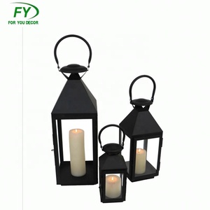 Conjunto <span class=keywords><strong>de</strong></span> 2 negro Chapado en cobre mango <span class=keywords><strong>de</strong></span> metal decorativos faroles - Product Image 1