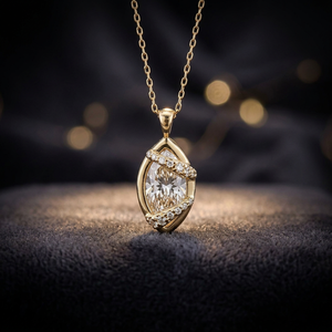 Pendentif en diamant marquise de luxe, bijoux en diamant cultivé en laboratoire/naturel en gros, fournisseur OEM/ODM - Product Image 1