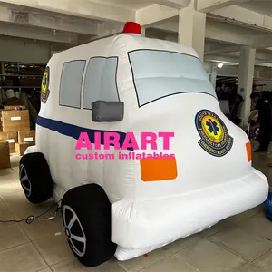 Werbe dekoration aufblasbares Krankenwagen auto, aufblasbares Auto-Cartoon-Spielzeug im Cartoon-Stil