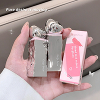 Gege Bear Soft Matte Long-Lasting Silver & Pink Packaging All Day Non-Sticky Moisturizing Lip Stain Liquid Cute Lipgloss