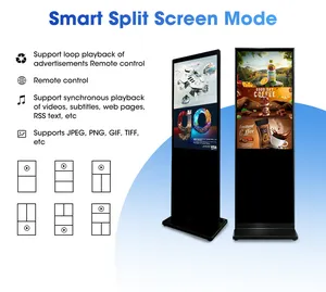 مشغل وسائط فيديو بشاشة LCD تعمل باللمس ونظام أندرويد، شاشة عرض متعددة الوظائف للإعلانات