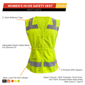 Women's <strong>Hi-Vis</strong> Worker Work Custom Logo Safe Wholesale Reflective Safety Clothing <strong>Vest</strong> - Product Image 2