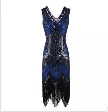 blue 20s dress Royal Blue Satin A-line Long Evening Dress, Royal Blue Prom Dress –  Cutedressy main image 1