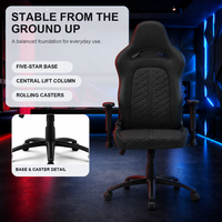 Chaise de bureau de course pivotante à 180 degrés, en cuir PU multicouche, avec support lombaire intégré, hauteur réglable extensible